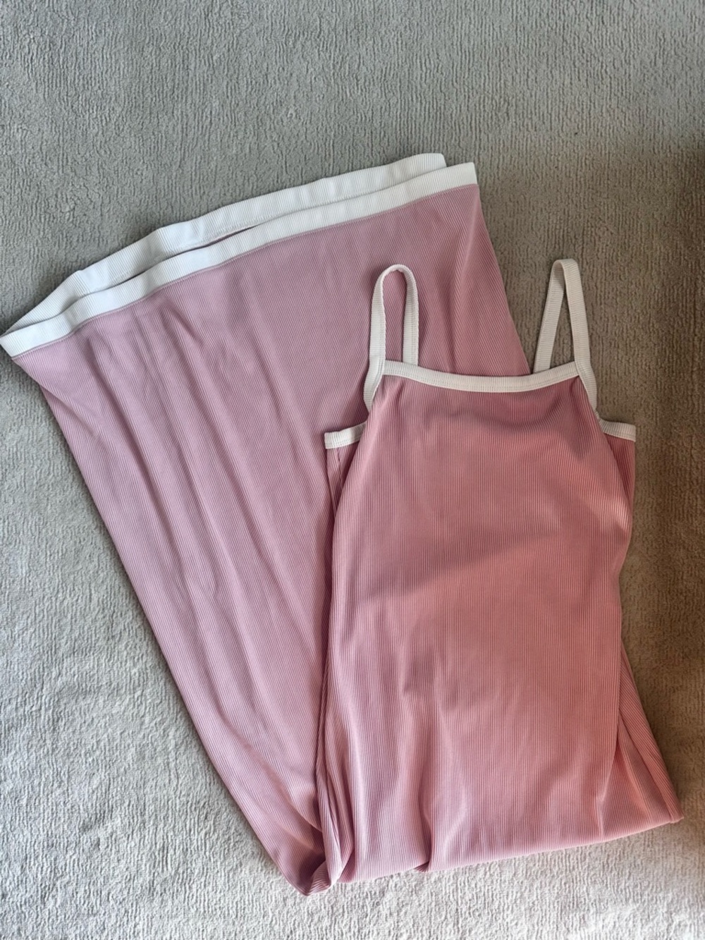 Pink Ribbed Maxi Dress Small
